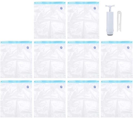 Set di sacchetti di chiusura con pompa - 10 pezzi - Riciclabili - In plastica - Sacchetti vuoto - Energeticamente efficienti - Adatti per filamenti