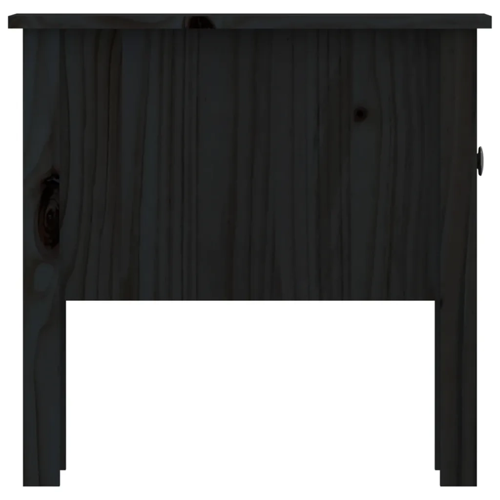 Tavolini 2 pz Neri 50x50x49 cm in Legno Massello di Pino 813803