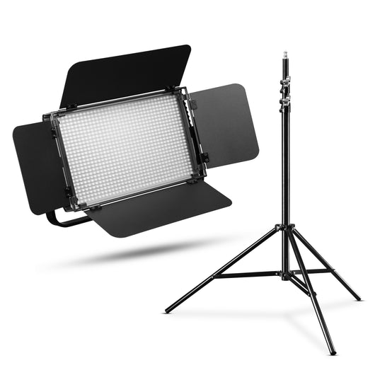 Niova 900 Plus Daylight Luce video 54 W con stativo per luci, LED a pannello dimmerabile, luce da giorno 5600 K, luci studio fotografico con telecomando