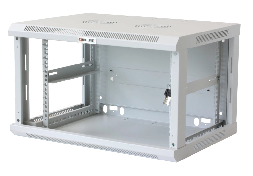 Armadio Rack 19'' a muro 9 unità sezione unica prof. 600mm Grigio