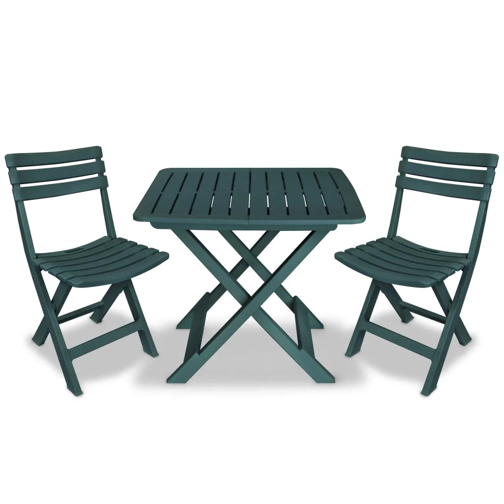 Set da Bistrot 3 pz Pieghevole in Plastica Verde cod mxl 35371