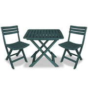 Set da Bistrot 3 pz Pieghevole in Plastica Verde cod mxl 35371