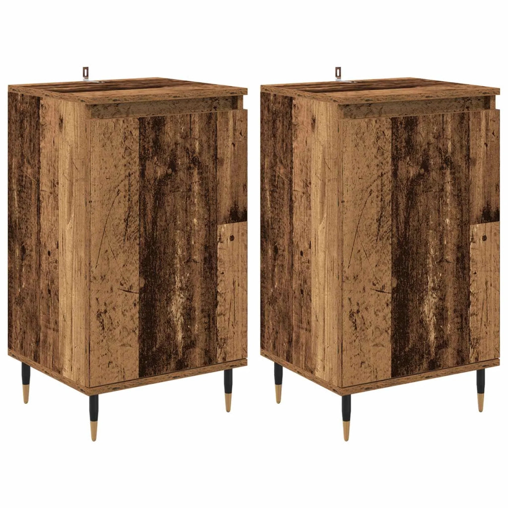 Credenza 2 pz | Madia | Buffet da pranzo | Armadio da pranzo Legno vecchio 40 x 35 x 70 cm