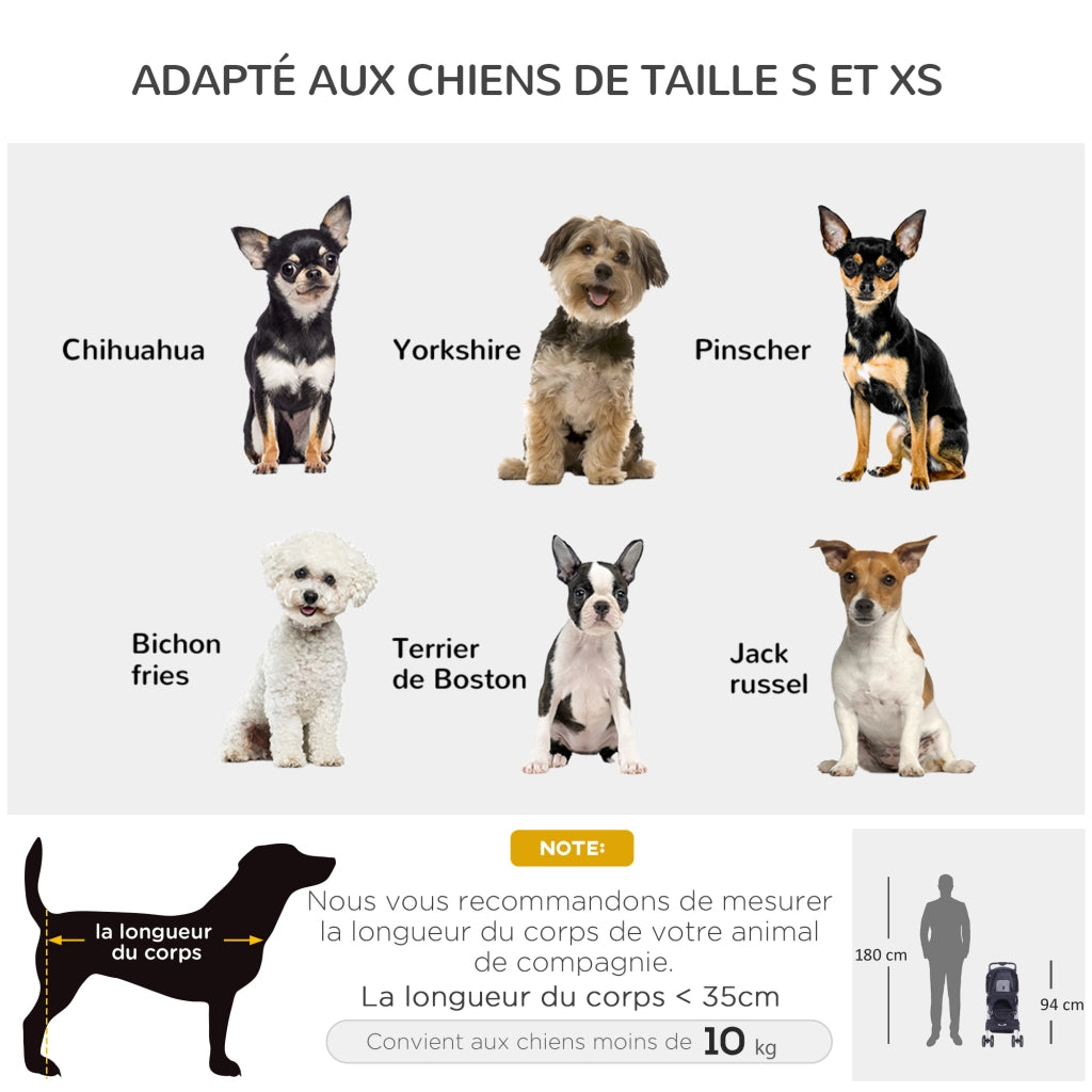Carrello per cani pieghevole impermeabile ¨C zephmum ¨C nero 75x46x94 cm