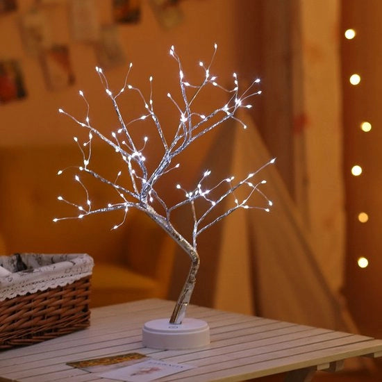 Verlichtura a LED per albero, illuminazione di Natale, lampadina a filo di rame per albero (108 LED, luce bianca pura)