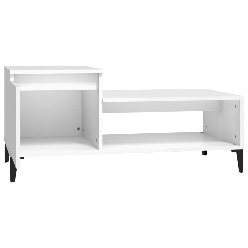 Tavolino da Salotto Bianco 100x50x45 cm in Legno Multistrato 821132
