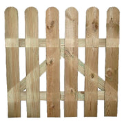 Cancello steccato in legno recinzione 100 x 100 cm 6 lamelle 15x85 mm in pino impregnato