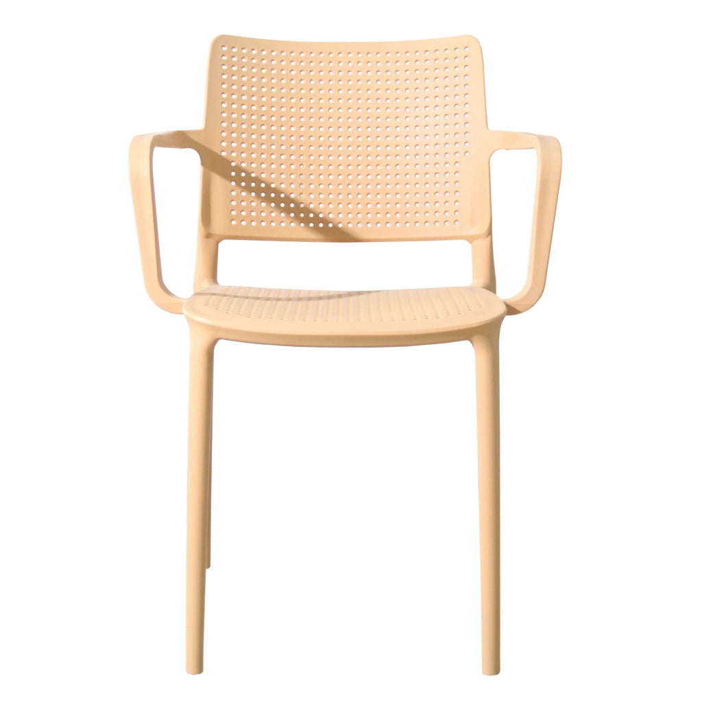 Oviala - Set di 4 sedie da giardino in plastica giallo chiaro