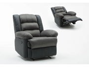 Poltrona relax "Buckingham" - Nero / Grigio scuro