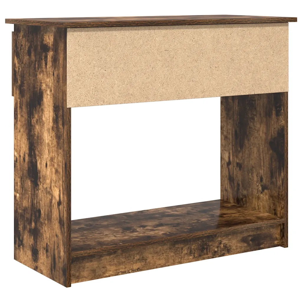 Tavolo Consolle con Cassetti Rovere Fumo 85,5x38,5x74,5 cm 861395