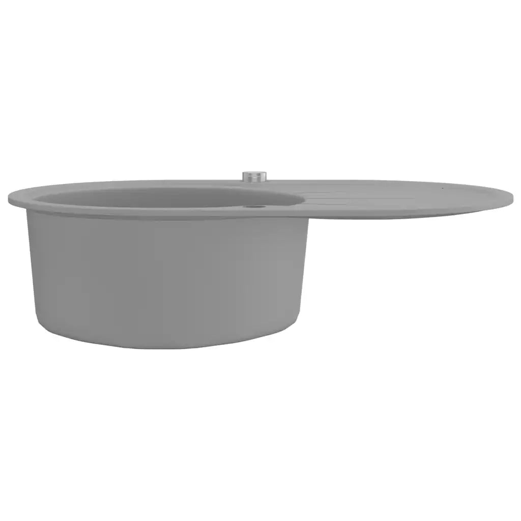 Lavello da Cucina in Granito Vasca Singola Ovale Grigio CFW4215430