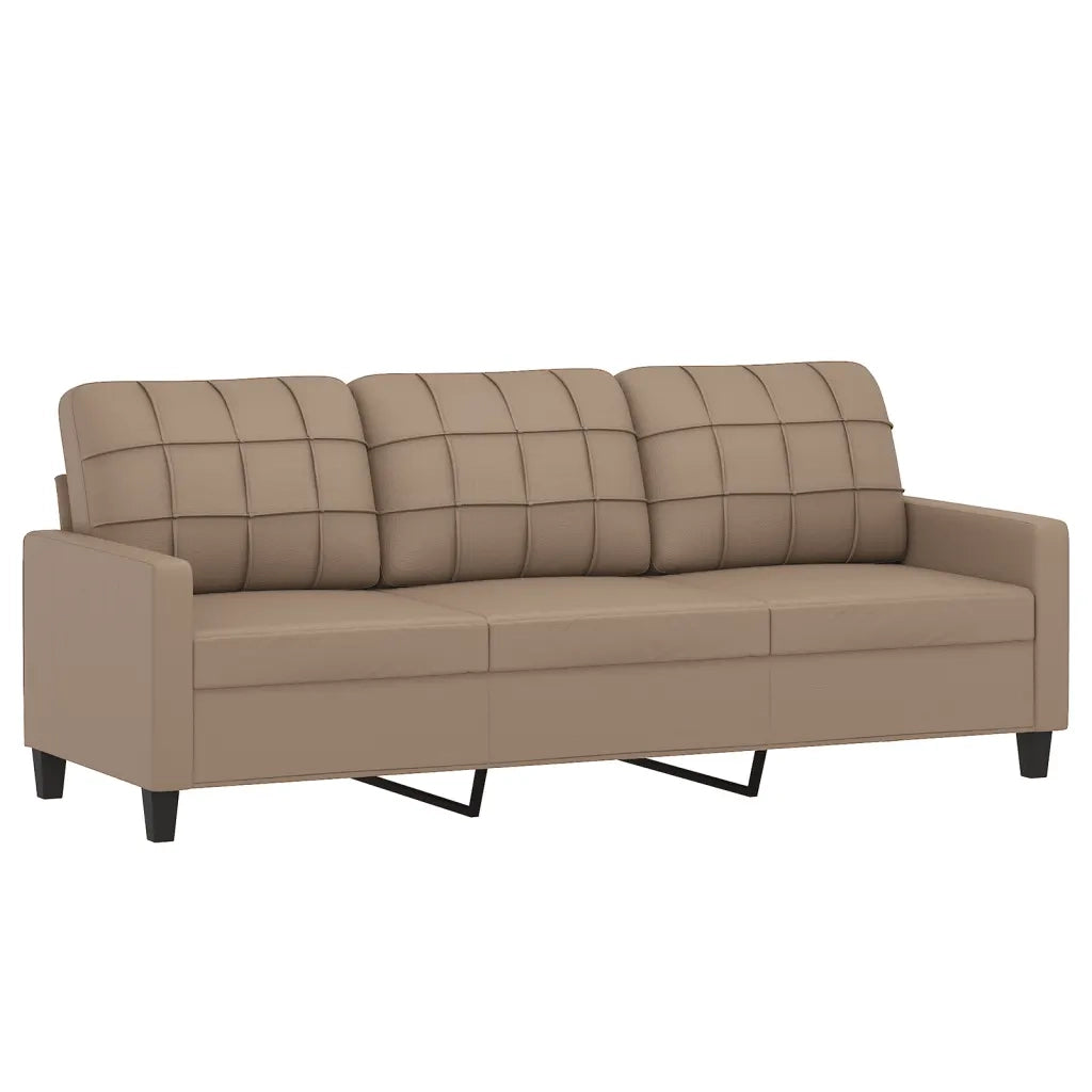 Set di Divani 4 pz con Cuscini Cappuccino in Similpelle