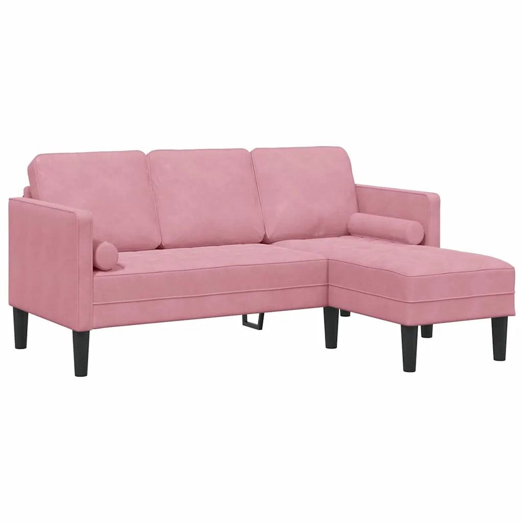 Set di divani con cuscino 2 pcs Rosa Poliestere 3329268