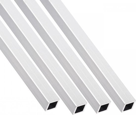Tubo quadrato in alluminio 8 mm x 8 mm x 1 mm x 200 mm - 4 pezzi - Per dispositivi domestici
