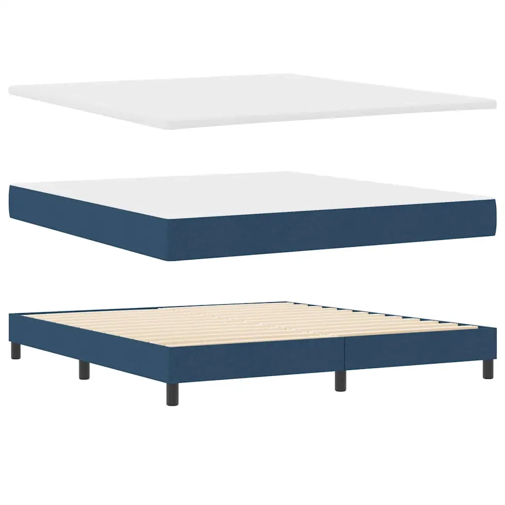 Letto a molle con testiera Blu 200 x 180 cm Tessuto 3341187