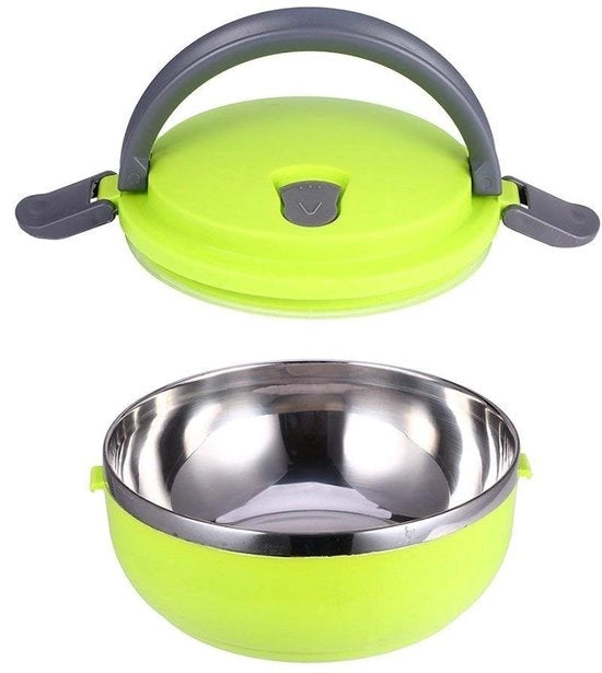 Lunchtromba con isolamento interno - Acciaio Inox - Latticino Non Riscaldabile - 1/2/3 Cassetti - Maniglia - Materiale Duraturo