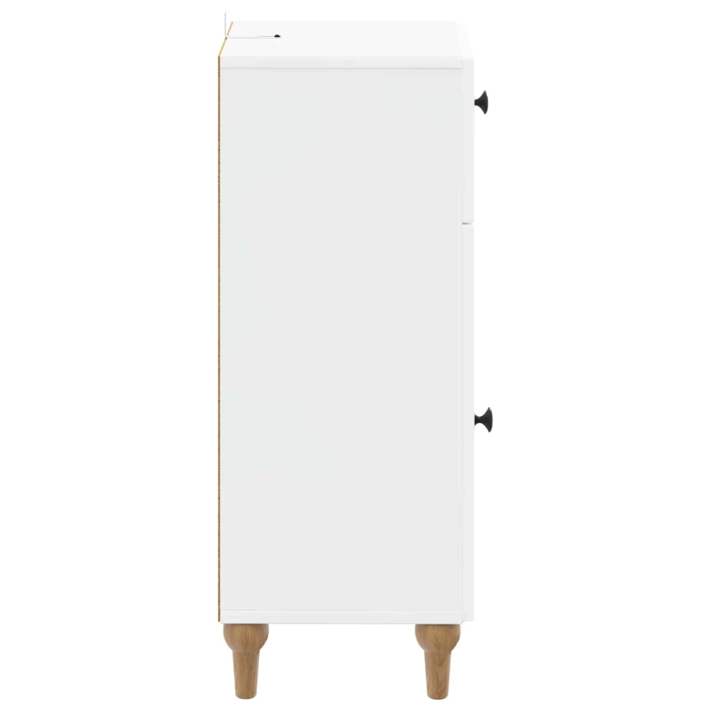 Mobiletto da Bagno ALKMAAR Bianco Lucido 30 x 31 x 80 cm 896169