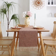 Tavolo di stile rurale in juta - 33x183cm tavolo di stile rurale monoposto di tessuto imitato di cotone e lino - bandiera per armadio delle scarpe - tappeto da tavolo con pennellini - adatto per feste, matrimoni e decorazioni del piano di lavoro