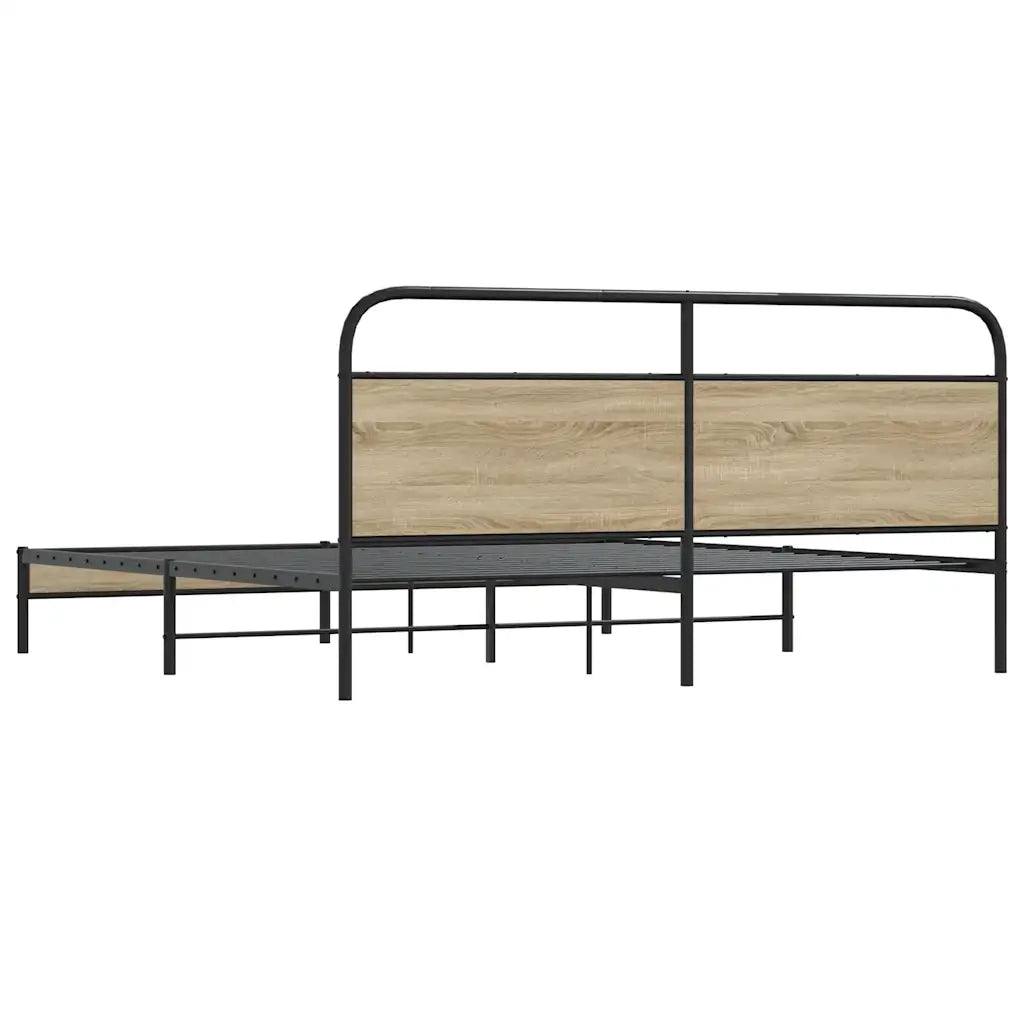 Giroletto senza Materaso in Metallo Rovere Fumo 200x200 cm 3318672