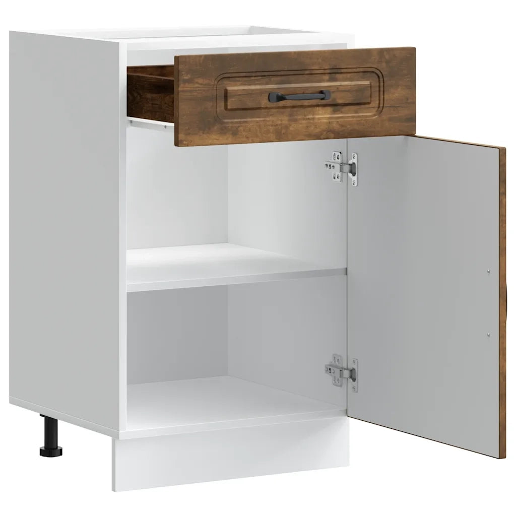 Base da Cucina Kalmar Rovere Fumo in Legno Multistrato 853482