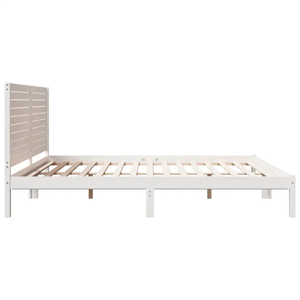 Giroletto Extra Lungo senza Materasso-Struttura Letto Bianco 200x220cm Massello 986516