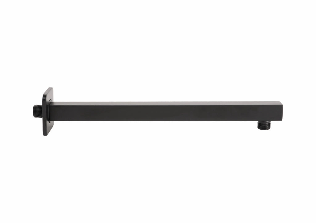 Braccio doccia quadrato nero opaco da 35,5 cm