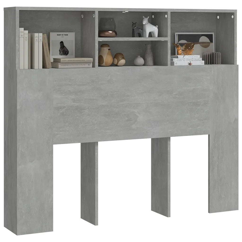 Testiera con Contenitore Grigio Cemento 120x19x103,5 cm 811857