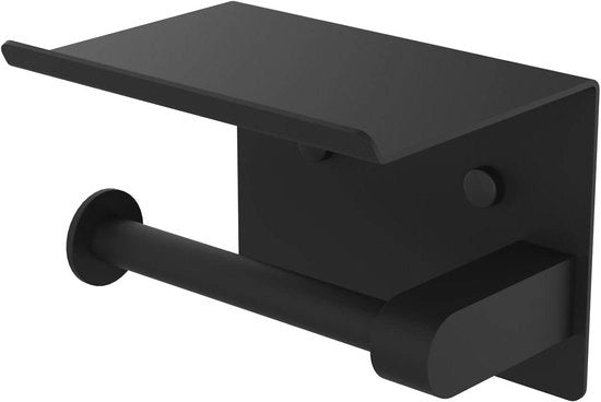 Sostituto di Carta igienica Autoadesivo Senza Coperchio con Rullo per Telefono cellulare - Acciaio Inossidabile Nero MK34053B