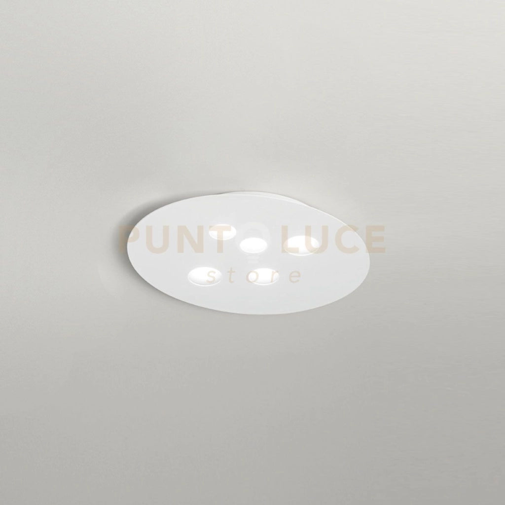 LUNA P/M - PLAFONIERA METALLO E ALLUMINIO BIANCO 5 LUCI ATTACCO GX53 60CM
