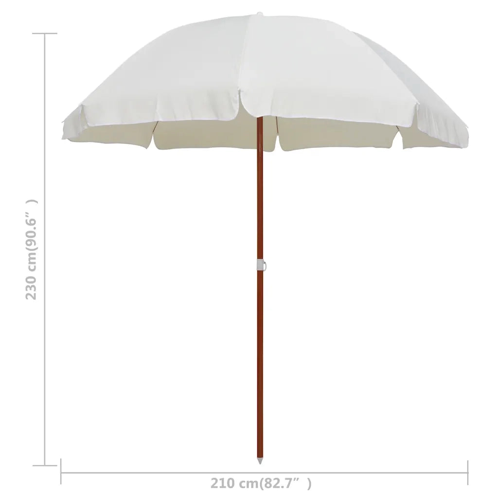 Ombrello | Parasolne da Giardino con Palo in Acciaio 240 cm Sabbia