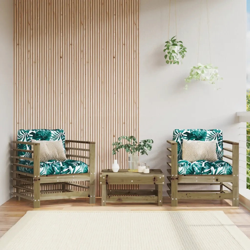 Sedia da patio-Sedie da Giardino con Cuscini 2 pz in Legno Impregnato di Pino 887421
