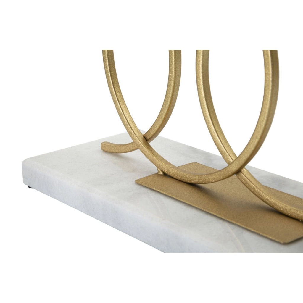 Portacandela VKH339, Oro, Marmo, 30x9x20 cm