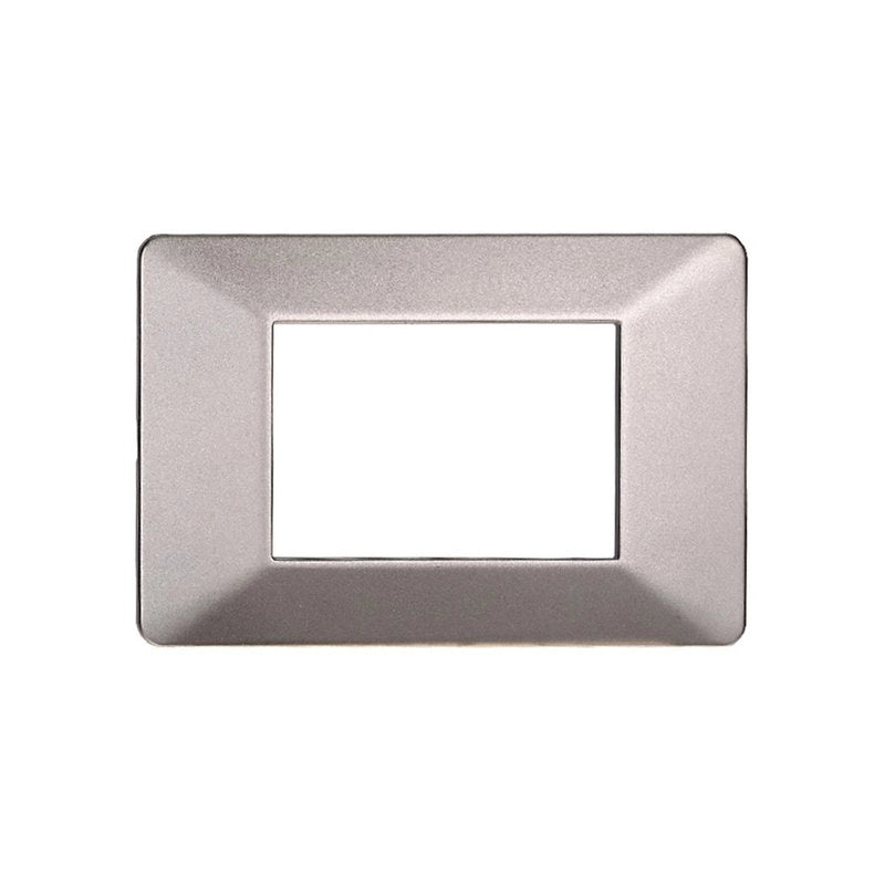 Placca Plastica Serie Starlight 3P Colore Titanio Compatibile Con Vimar Plana
