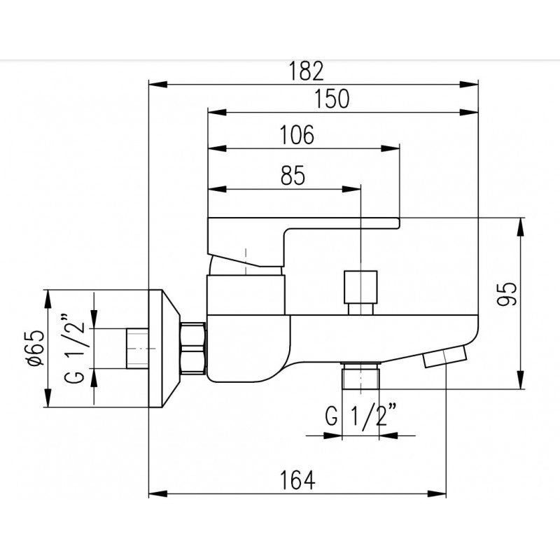 Miscelatore per vasca VLTAVA in ottone nero