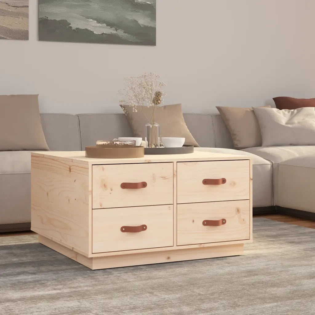 Tavolino da salotto | Tavolino da caff¨¨ | Tavolino da Soggiorno 80x80x45 cm in Legno Massello di Pino