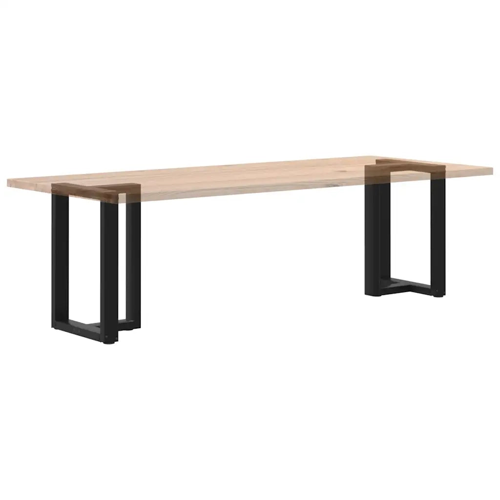 Gambe per tavolo da pranzo a forma di T 2 pz nere 50x35x(72-73) cm in acciaio