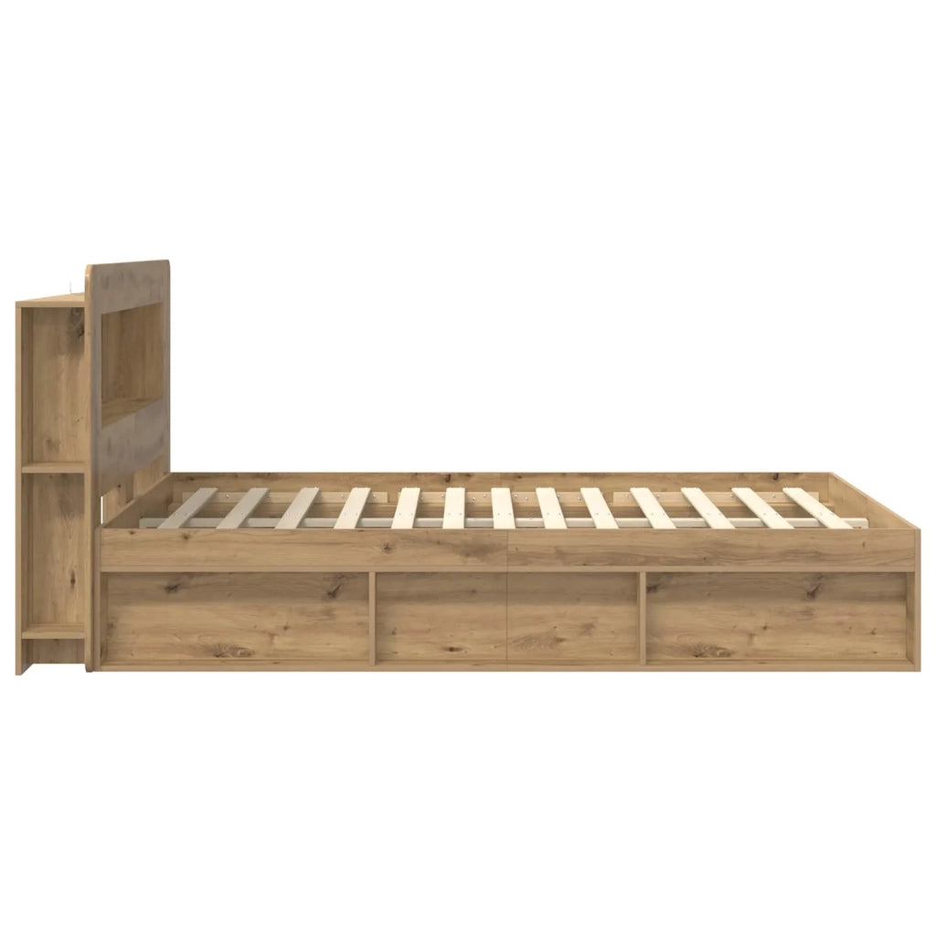 Telaio del letto con storage Rovere Artigianale 140 x 190 cm