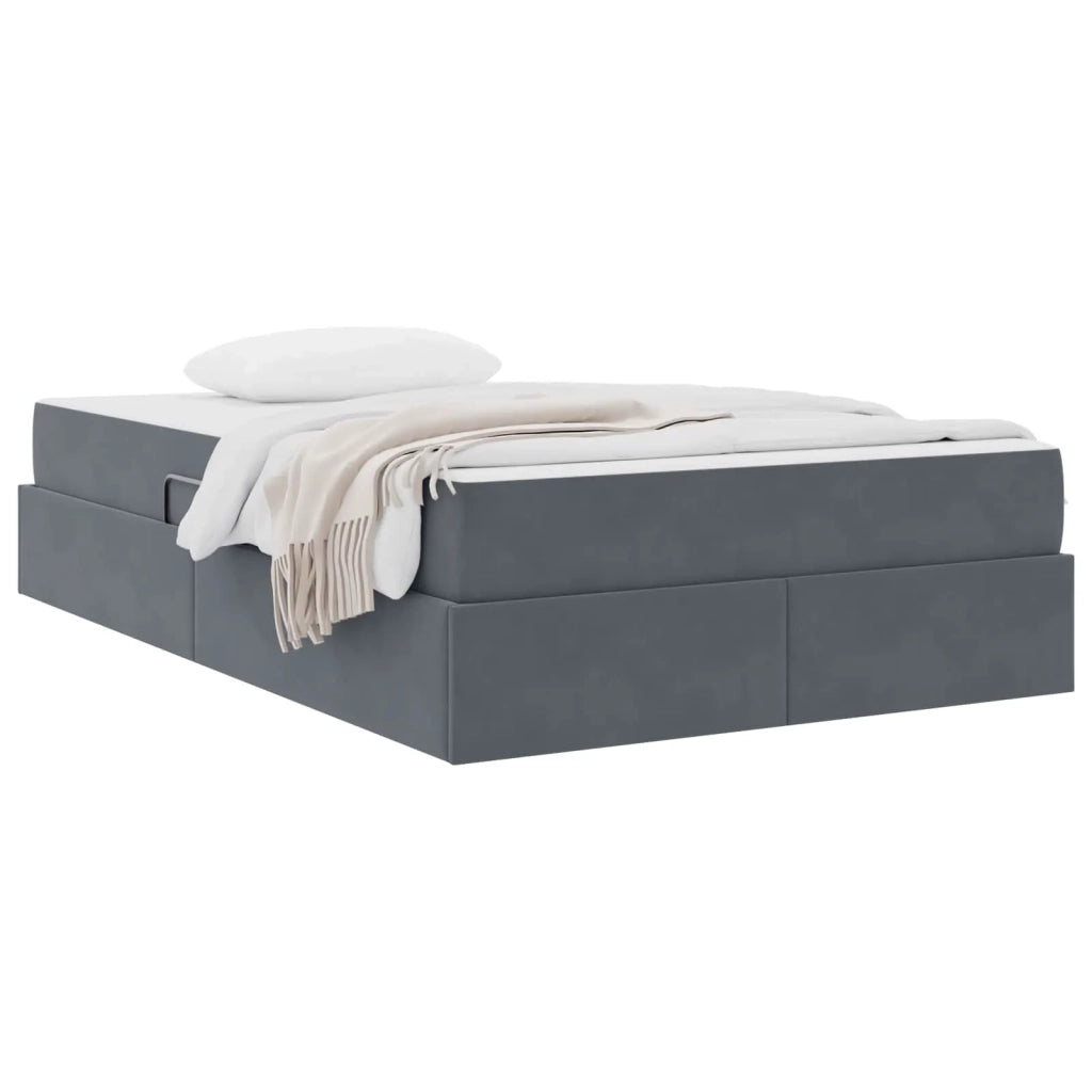 Letto con contenitore e materasso Grigio scuro 120 x 190 cm