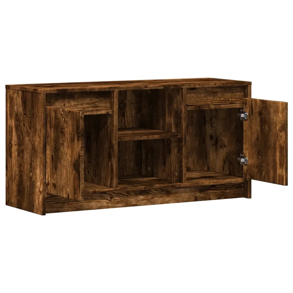 Mobile Porta TV con LED Rovere Fumo 100x34x50 cm in Truciolato 852191