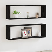 Mensole vitaXL - Set di 2, Rovere Nero, 80x15x26 cm, Realizzate in Legno Ingegnerizzato