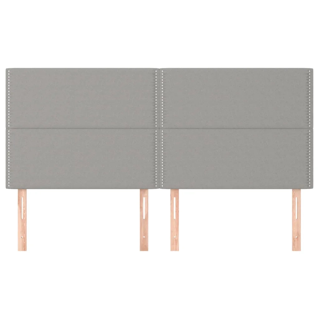 Testiera | Testata Grigio Chiaro 180x5x118/128 cm Tessuto