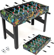 2 in 1 Calcio Balilla in Legno, Calcetto Balilla con Gambe Rimovibili 2 Palline, 2 Contatori Punteggio, Biliardino per Bambini e Adulti per Feste Casa Bar