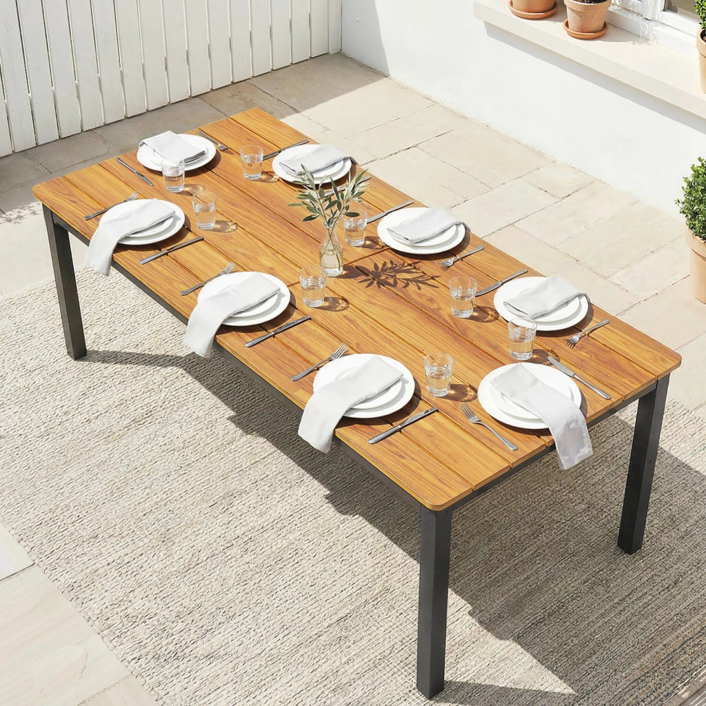 Tavolo da Giardino Rettangolare per 6-8 Persone, Dimensioni 180 x 86 cm
