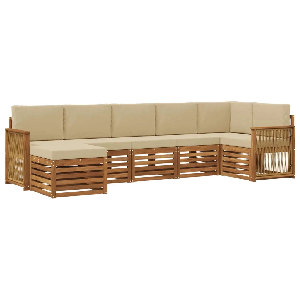 Set divano sezionale con cuscino 6 pcs Naturale