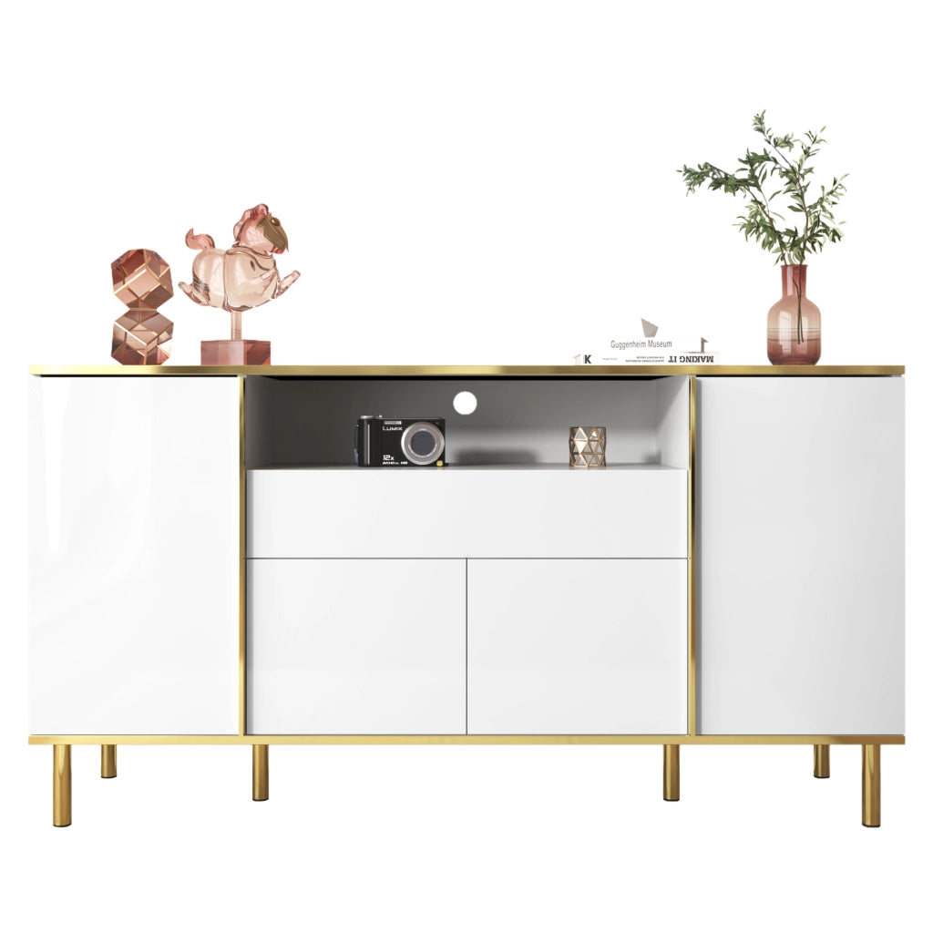 Credenza Sideboard ¨C Xylo ¨C Bianco Lucido, 1 Cassetto, 150x40x80 cm