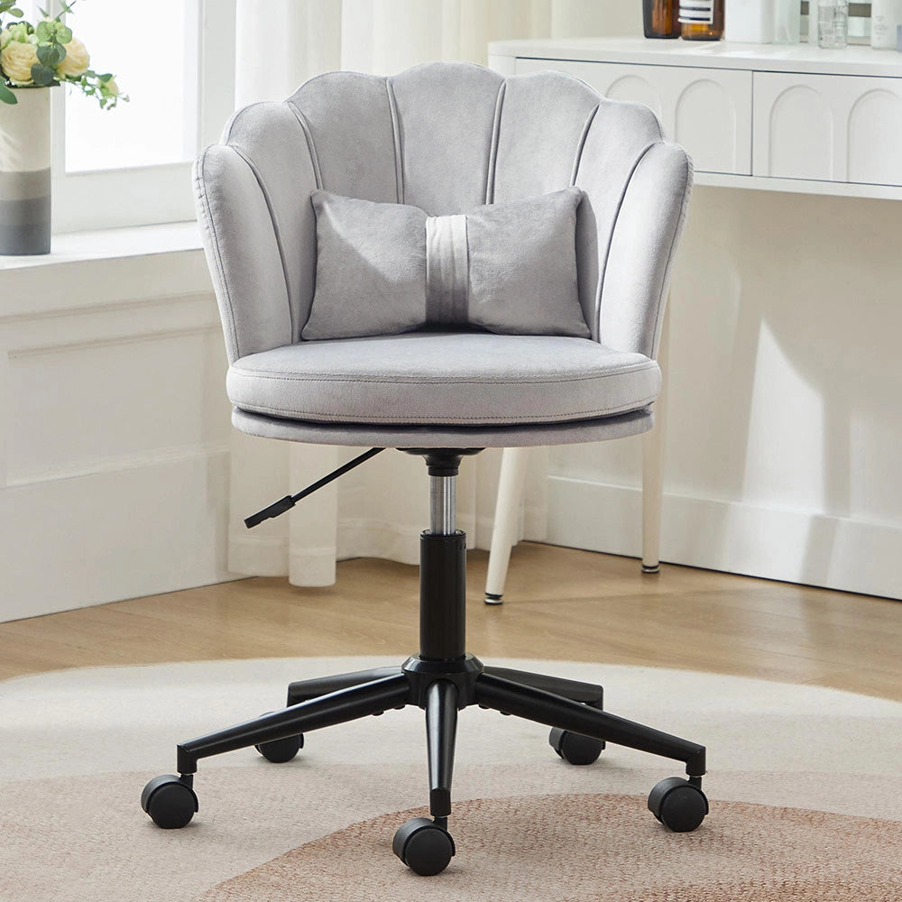 Sgabello Trucco - Xylo - 60??65??130 cm - Schienale a Petalo Grigio