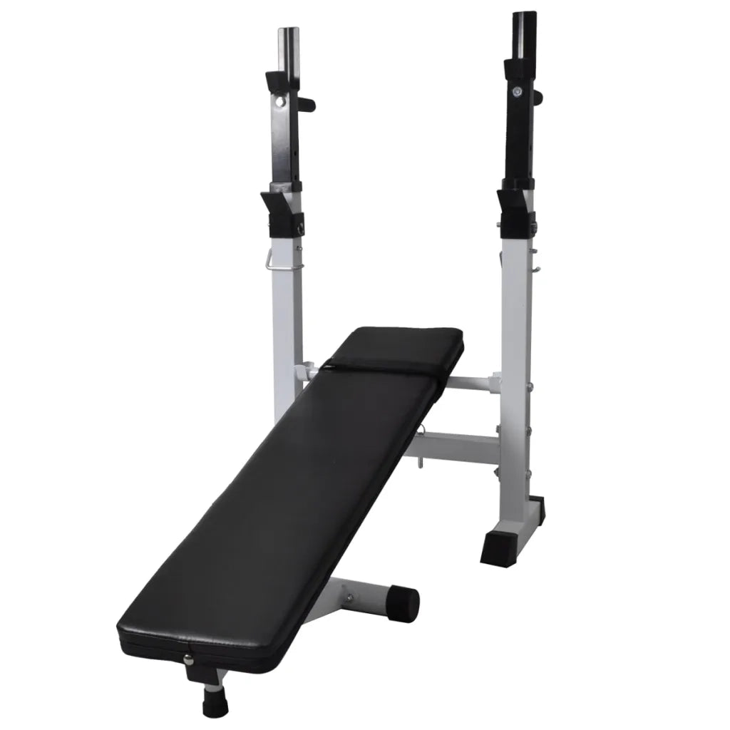 Panca-Sgabello Multifunzione con Bilanciere e Set di Manubri 60,5 kg 870442