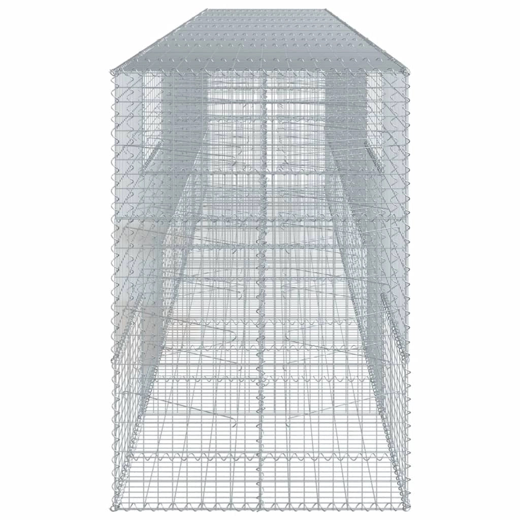 Gabbione recinto a gabbia muro di contenimento con coperchio 700 x 100 x 150 cm ferro zincato argento 02_0040190