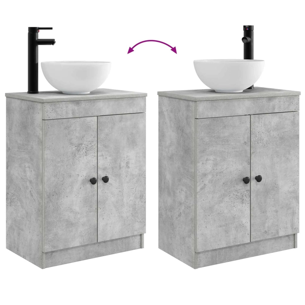 Mobile da bagno con lavabo Grigio Cemento 54 x 35 x 83 cm 890117