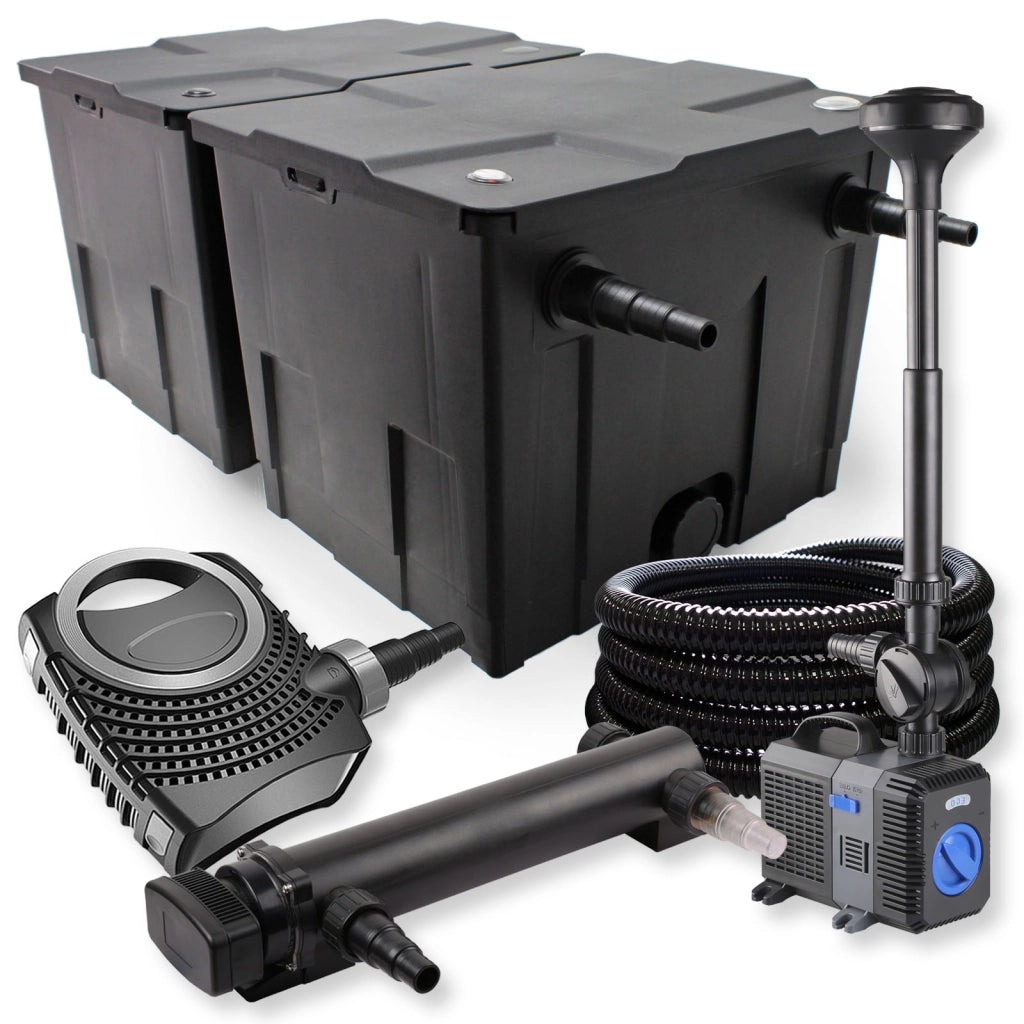 Set laghetti filtro a 2 camere 60000l chiarificatore 24W pompa 70W tubo pompa fontana